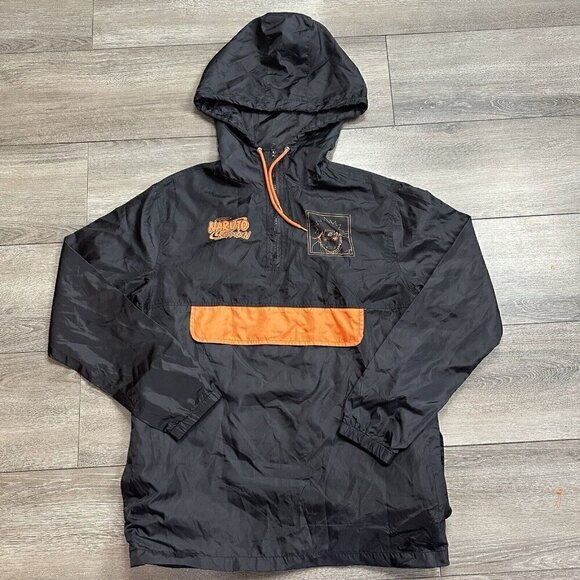 Naruto Shippuden men's Small hoodie jacket Windbreaker Uzumaki Ramen Anime - Picture 1 of 7